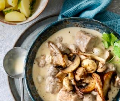 Kalfsblanquette met funghi porcini