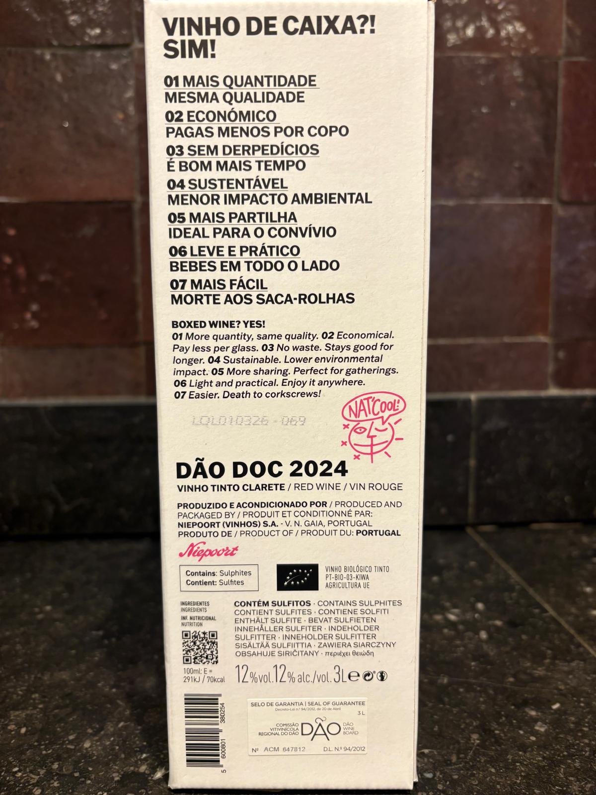 Niepoort Nat’Cool Clarete 2024 – Dão DOC Bag-in-Box 3L